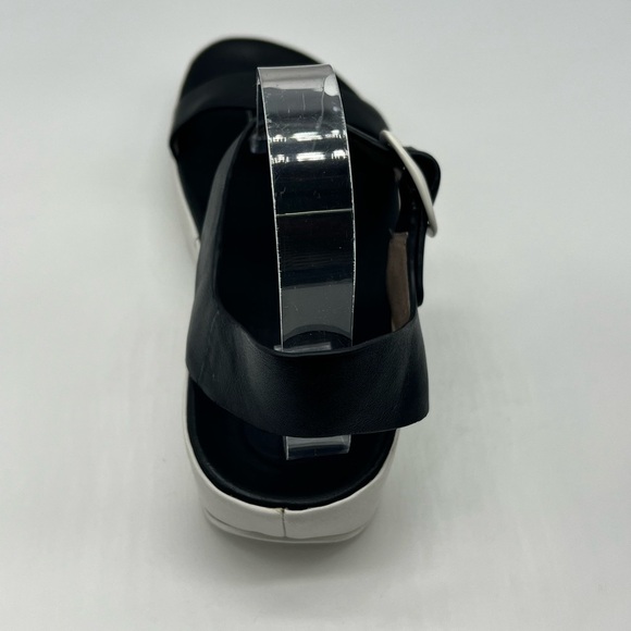 FitFLop - Bon Black Leather Adjustable Strappy Comfortable Wedge Size 7 - Picture 6 of 13